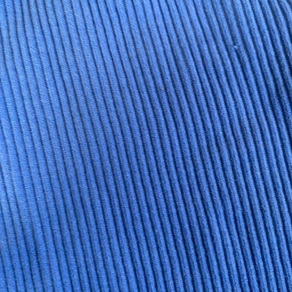 Blue Ribbed Crop Top - Picture 3 of 4